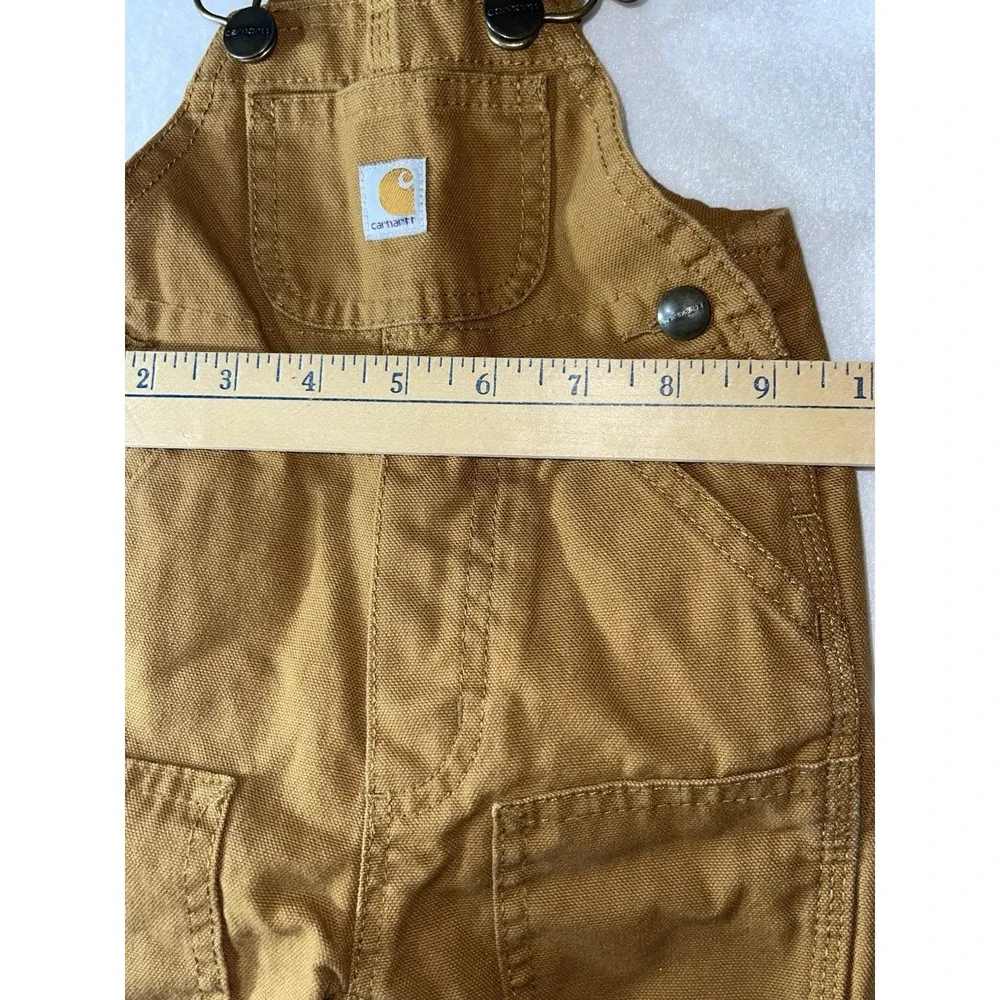 Carhartt Infant Boys' Washed Canvas Bib Overalls Size 6 Months‎ Color: Brown